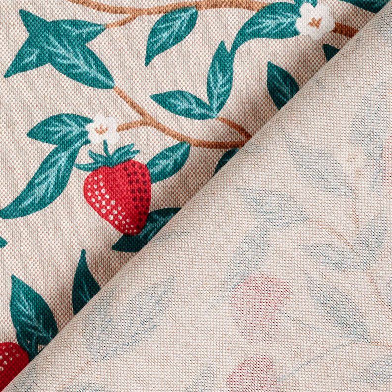 Tissu de décoration Semi-panama Jolis fruits – nature/pétrole,  image number 4