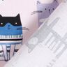 Tissu en coton Cretonne chats abstraits – rose clair/blanc,  thumbnail number 4