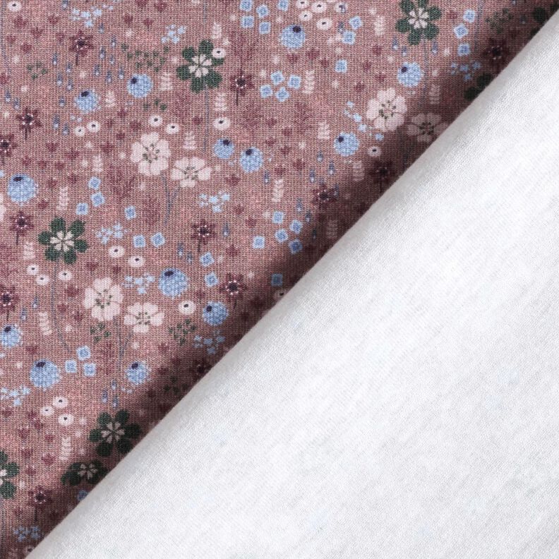 Jersey coton prairie fleurie au milieu de la forêt Impression numérique – vieux rose foncé,  image number 4