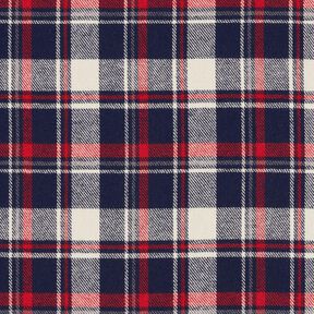 Flanelle coton Carreaux – bleu noir/carmin, 