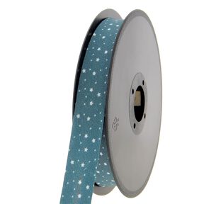Biais étoiles Coton bio [20 mm] – pétrole, 