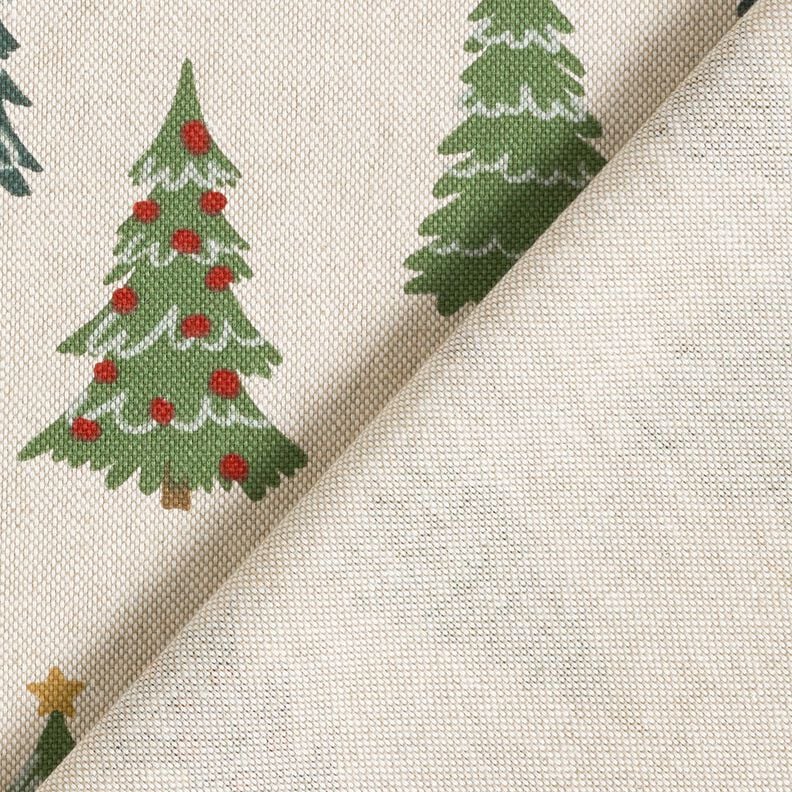 Tissu de décoration Semi-panama Sapins subtils – nature/vert, image number 4