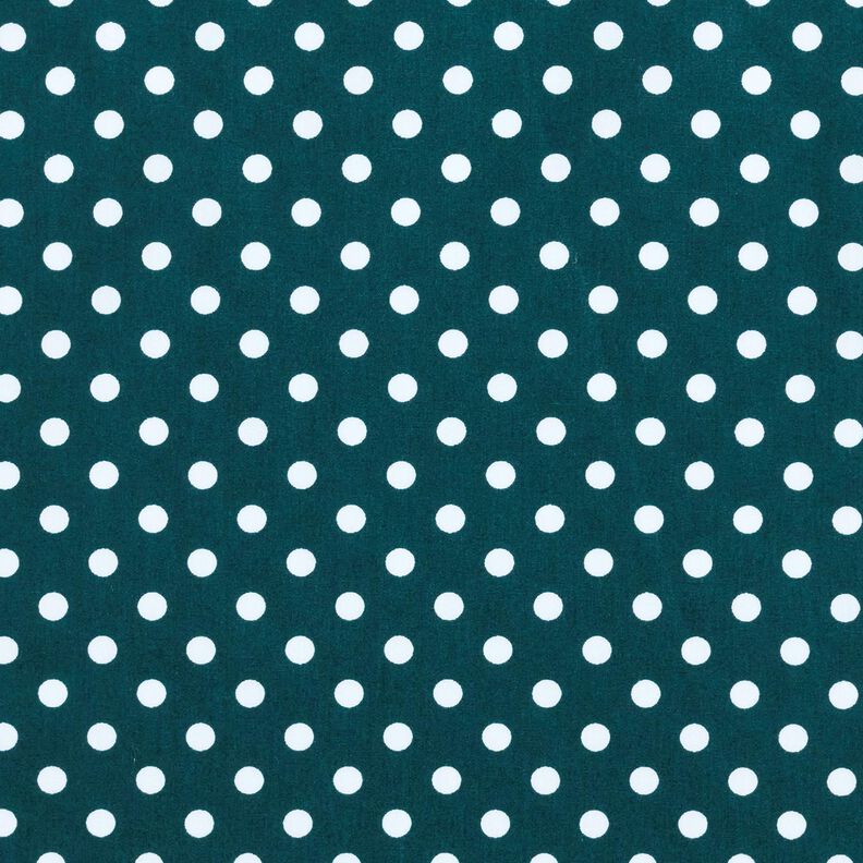 Popeline coton Pois – vert foncé/blanc, image number 1