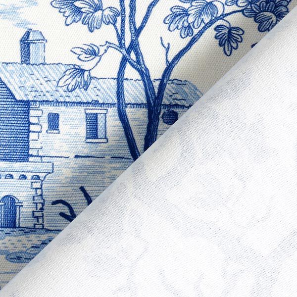 Tissu de décoration Canvas Antiquités 280 cm – bleu roi/blanc,  image number 4