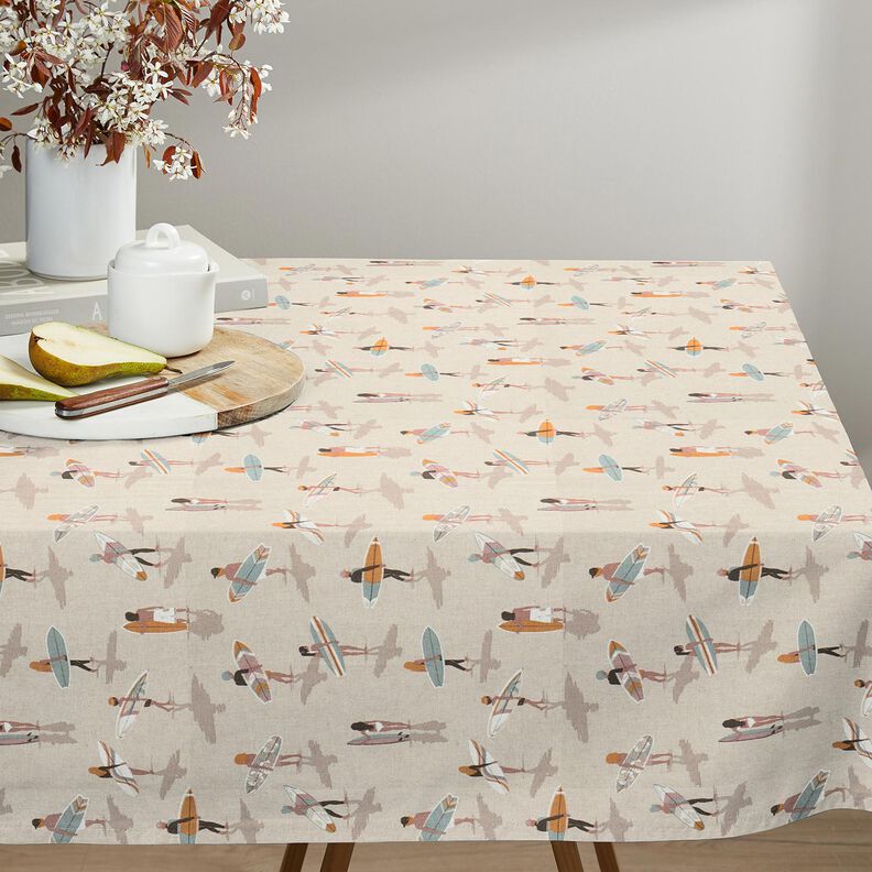 Tissu de décoration Semi-panama Surfeur – eucalyptus/nature, image number 8