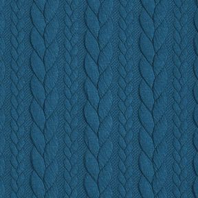 Jersey jacquard Cloqué Torsades – pétrole, 