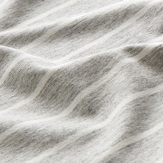 Jersey viscose à rayures – gris clair/blanc, 