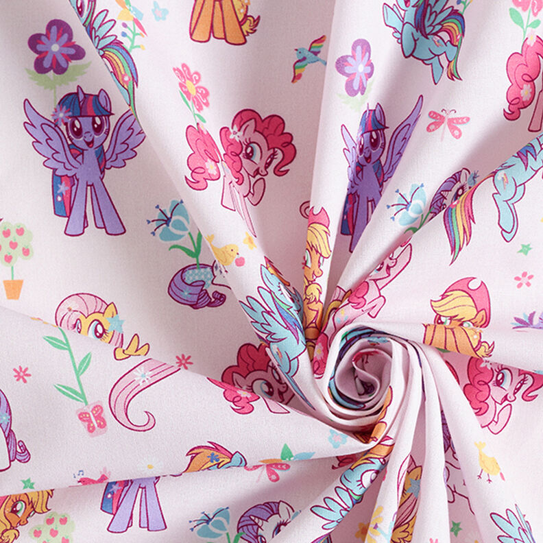 Popeline coton Tissu sous licence My litte Pony dans un jardin | Hasbro – rosé,  image number 3