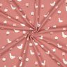 Jersey coton Oies dans la prairie fleurie | Poppy Fabrics – vieux rose foncé/blanc,  thumbnail number 3
