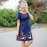 Jersey coton Ancres et roses | Glitzerpüppi – bleu nuit/or ancien,  thumbnail number 5