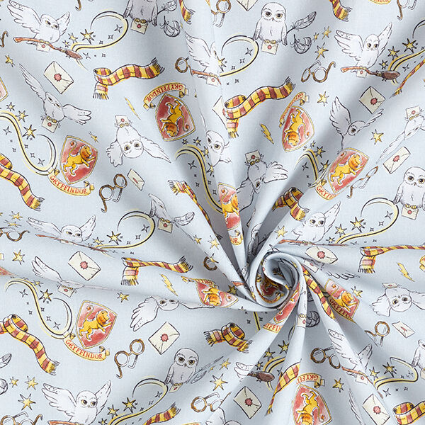 Cretonne Tissu sous licence «Harry Potter» Objets souvenirs de Gryffondor | Warner Bros. – argent,  image number 3