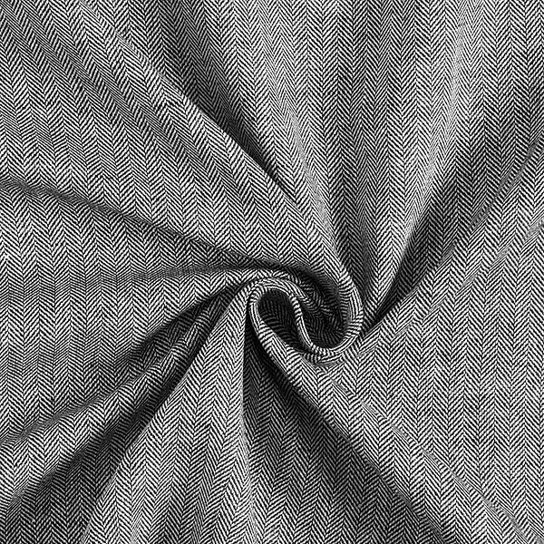 Mélange lin-coton chevron – noir,  image number 3