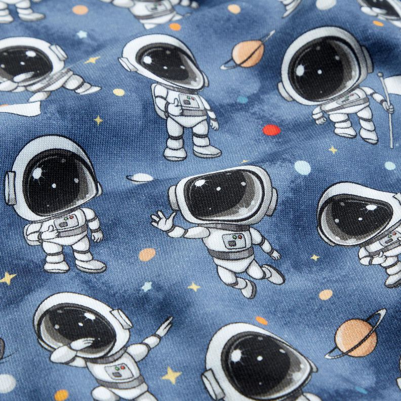 Sweatshirt gratté astronautes cools Impression numérique – gris bleu,  image number 2