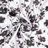 Tissu viscose imprimé floral abstrait – blanc/noir,  thumbnail number 3