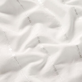 Voile de coton et soie mélangés à paillettes – blanc, 