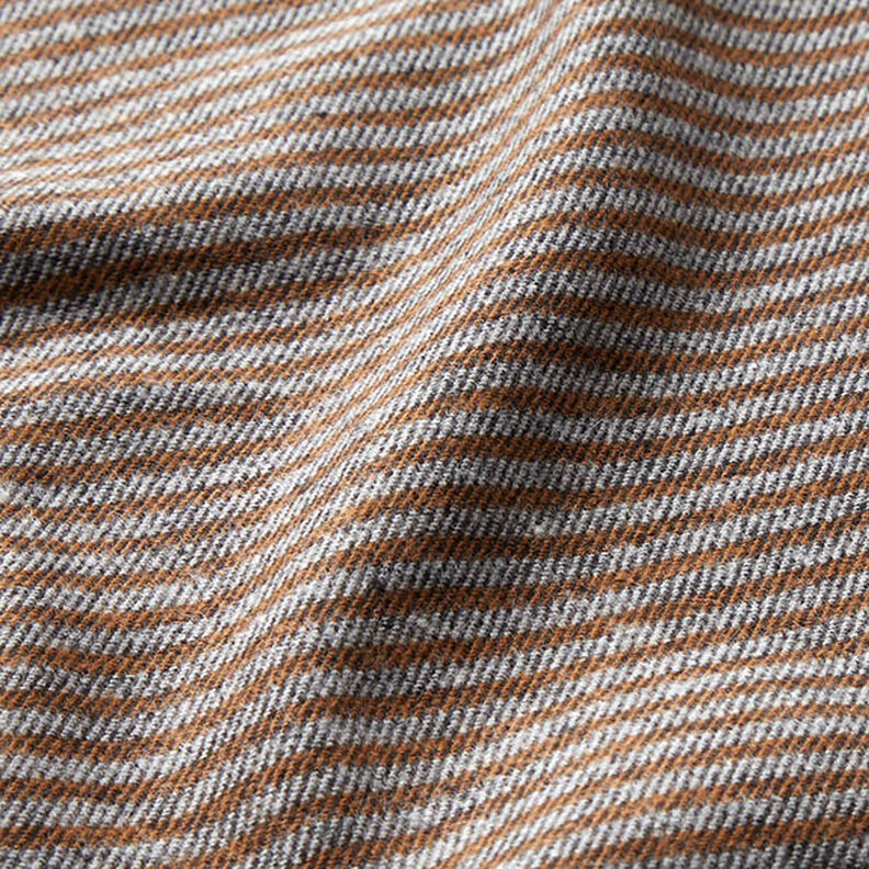 Tissu de pantalon Rayures – caramel/gris,  image number 2