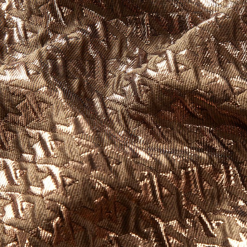 Cloqué Motif pied-de-poule pailleté – marron moyen, image number 2