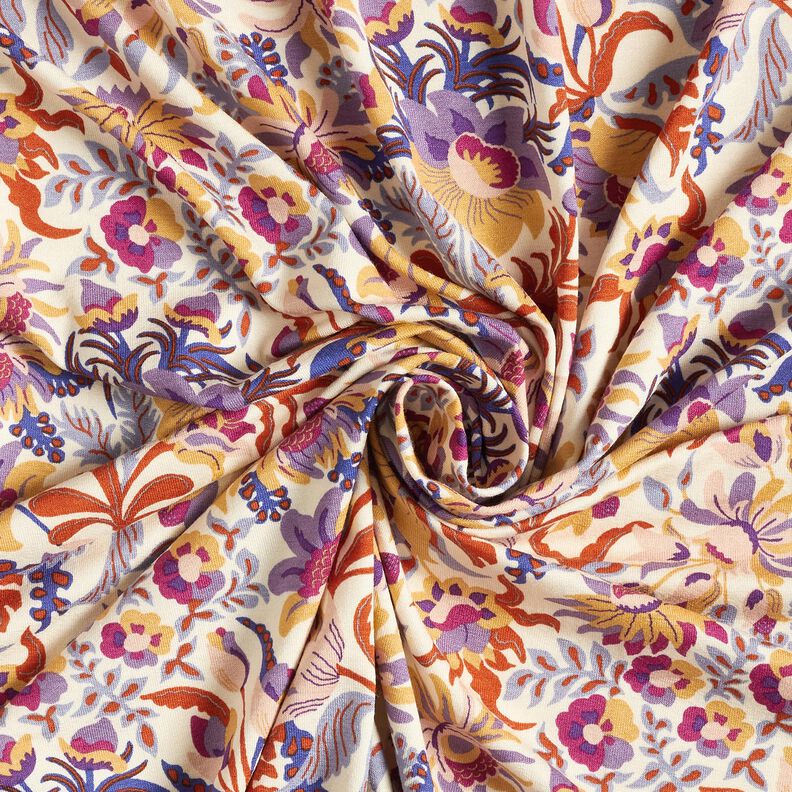 Jersey viscose Fleurs et ornements | Katia Fabrics – crème/lavande, image number 3