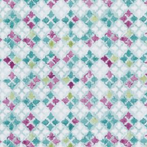 Popeline coton Motif de carrelage oriental Impression numérique – eucalyptus/raisin, 