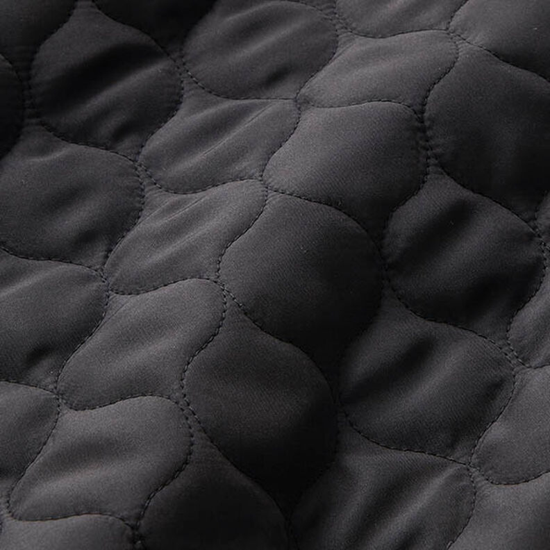 Tissu matelassé Motif de cercle – noir,  image number 2