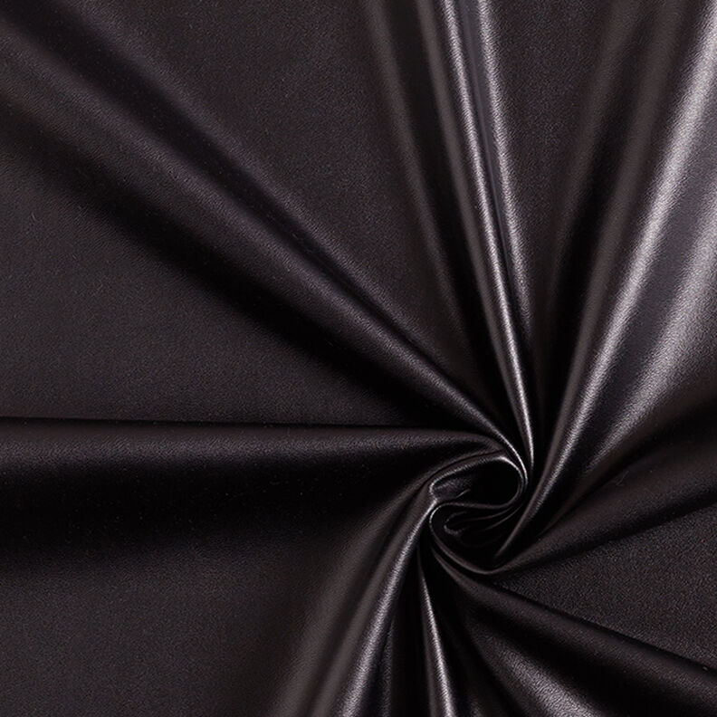 Similicuir stretch uni – noir,  image number 1
