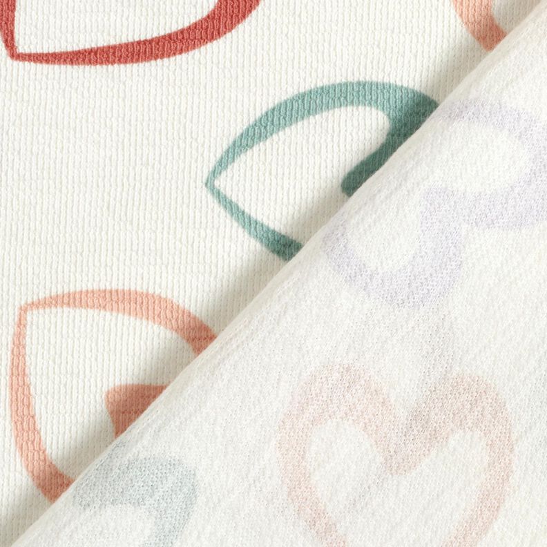 Jersey coton C&oelig;urs multicolores &ndash; blanc/mauve,  image number 4