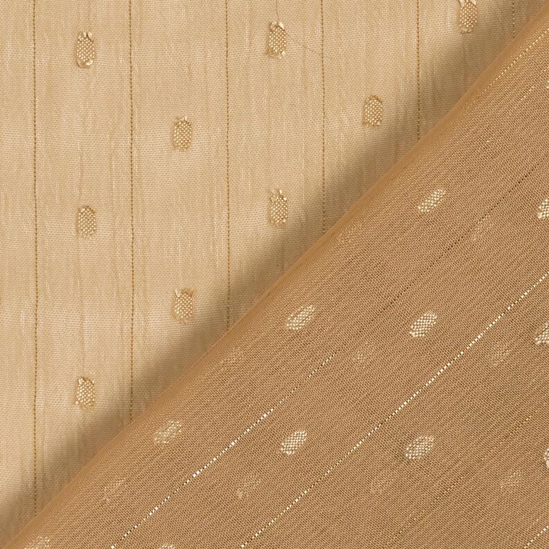 Mousseline Dobby métallisée à fines rayures – beige foncé/argent métallisé, image number 4