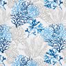 Tissu en coton Cretonne Grands coraux – blanc/bleu,  thumbnail number 1