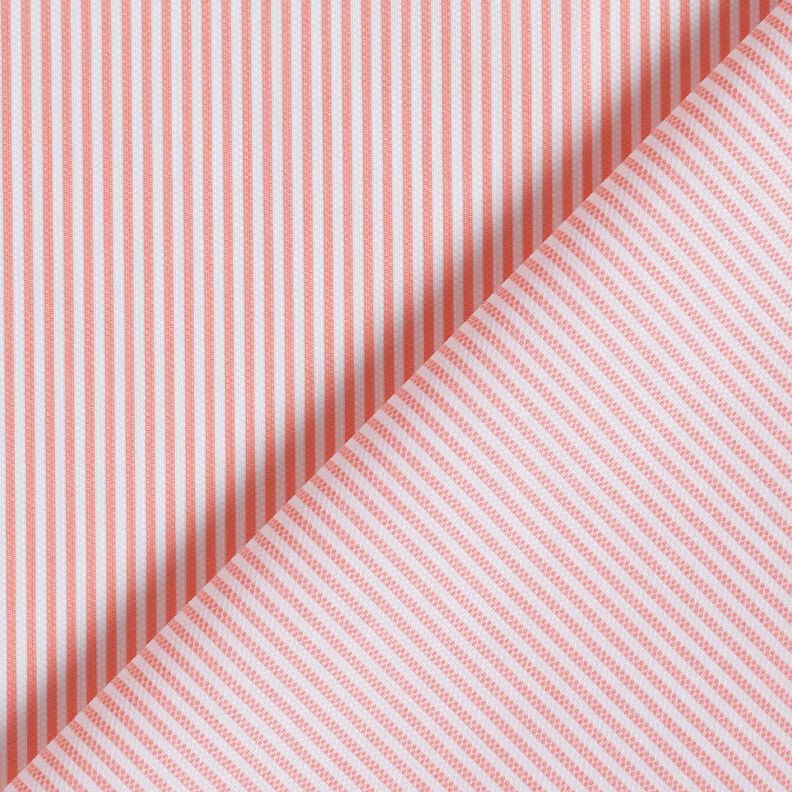 Tissu en coton Fines rayures – blanc/orange pêche,  image number 4
