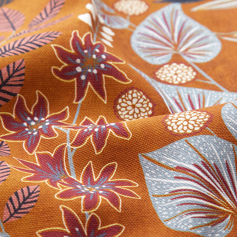 Tissu de décoration Semi-panama Feuilles paisley – caramel,  image number 2