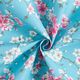 Coton enduit fleurs de cerisier – bleu aqua,  thumbnail number 3