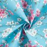 Coton enduit fleurs de cerisier – bleu aqua,  thumbnail number 3