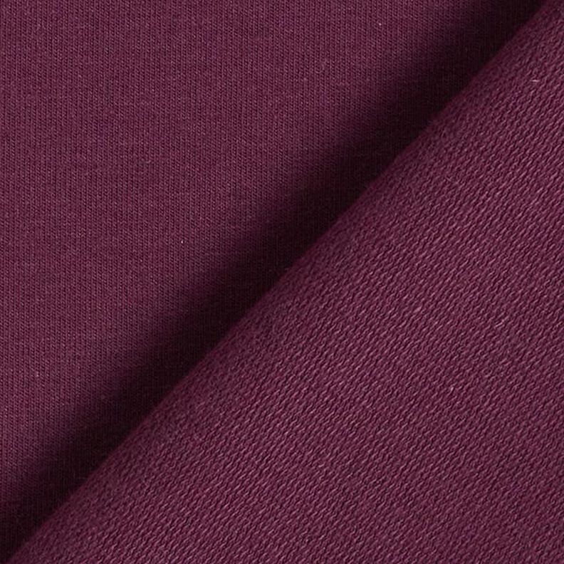 GOTS French Terry Sweat d’été | Tula – aubergine,  image number 3