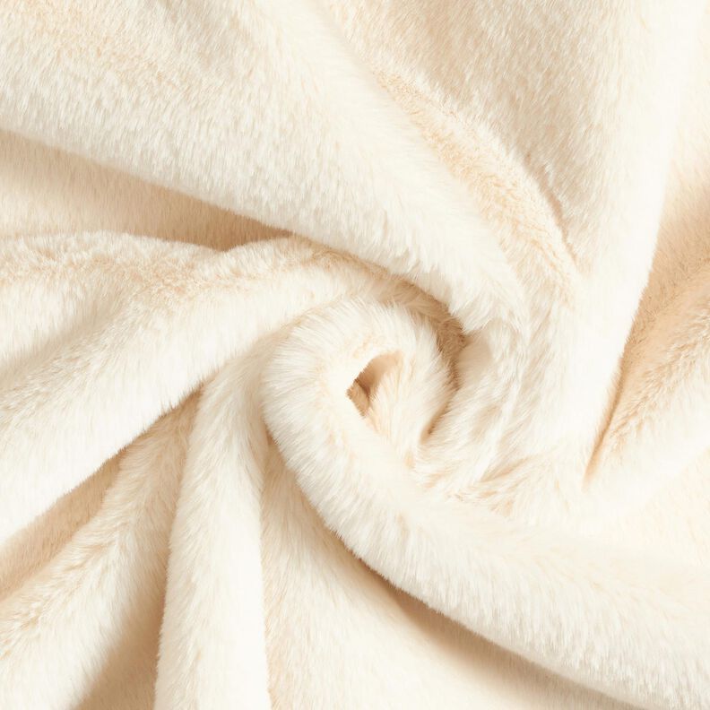 Tissu en velours avec envers fausse fourrure – crème,  image number 6