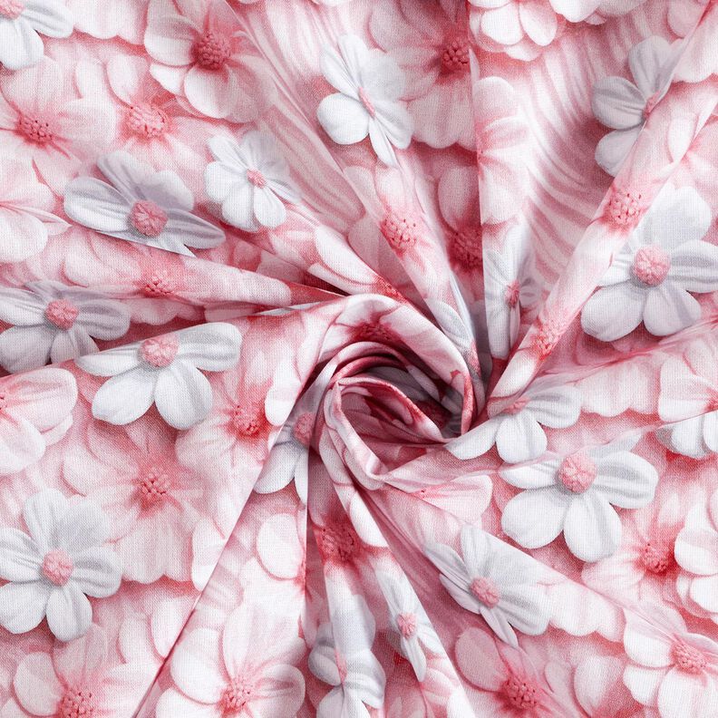 Popeline coton Fleurs en sucre Impression numérique – vieux rose clair,  image number 3
