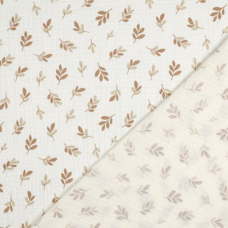 Tissu double gaze de coton Branches | Poppy Fabrics – ivoire/mocca,  image number 4