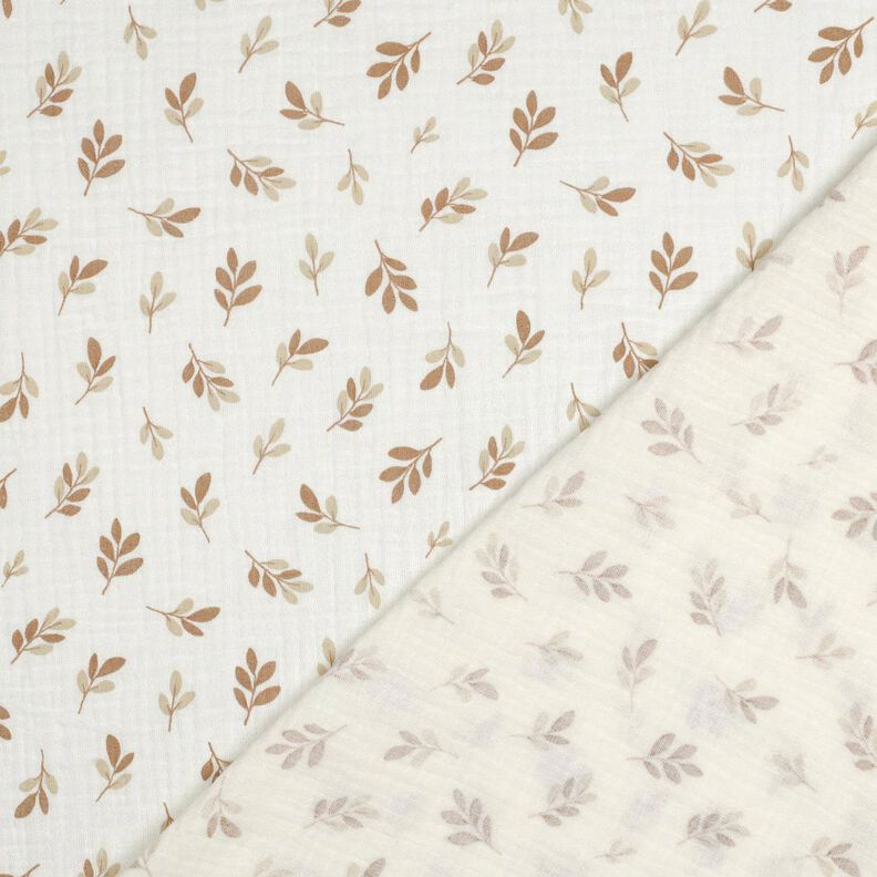 Tissu double gaze de coton Branches | Poppy Fabrics – ivoire/mocca, image number 4