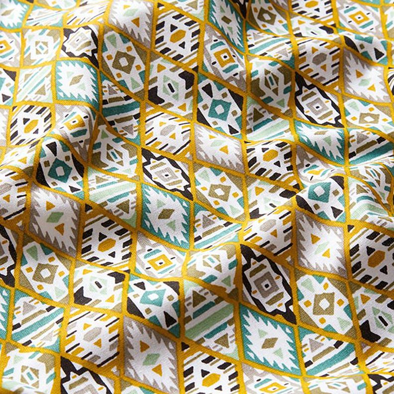 Tissu en coton Cretonne Ethnique – moutarde, image number 2
