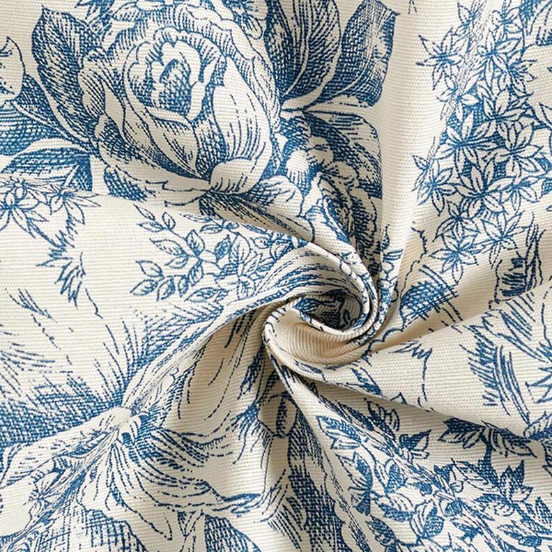 Tissu de décoration Canvas Toile de Jouy 280 cm – bleu,  image number 3