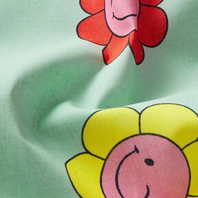 Coton enduit Fleurs joyeuses | Poppy Fabrics – menthe/jaune citron, 