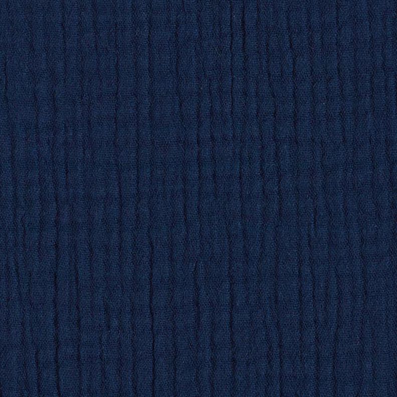 GOTS Tissu triple gaze de coton – bleu nuit,  image number 4