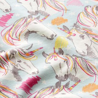 Jersey coton Griffonnage licorne – bleu ciel, 