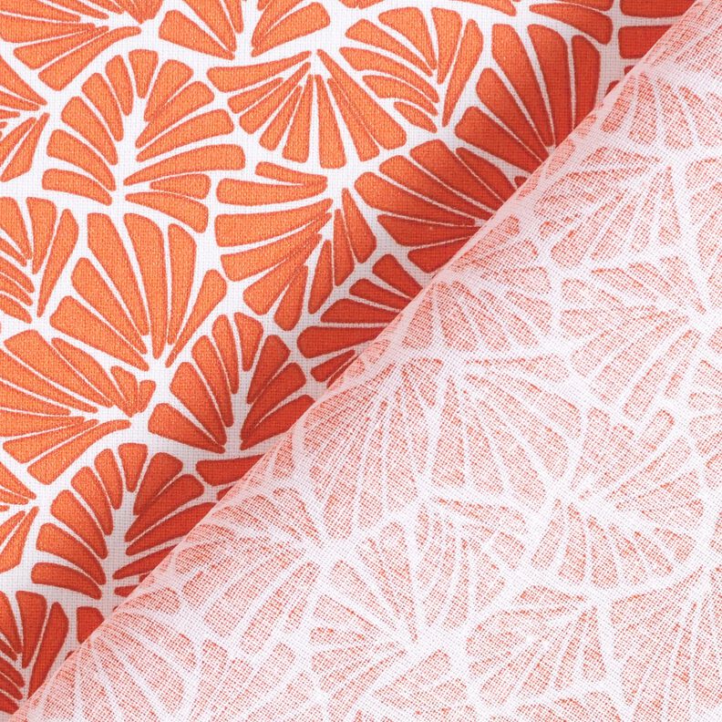 Coton enduit Mini feuilles abstraites – orange/blanc,  image number 5