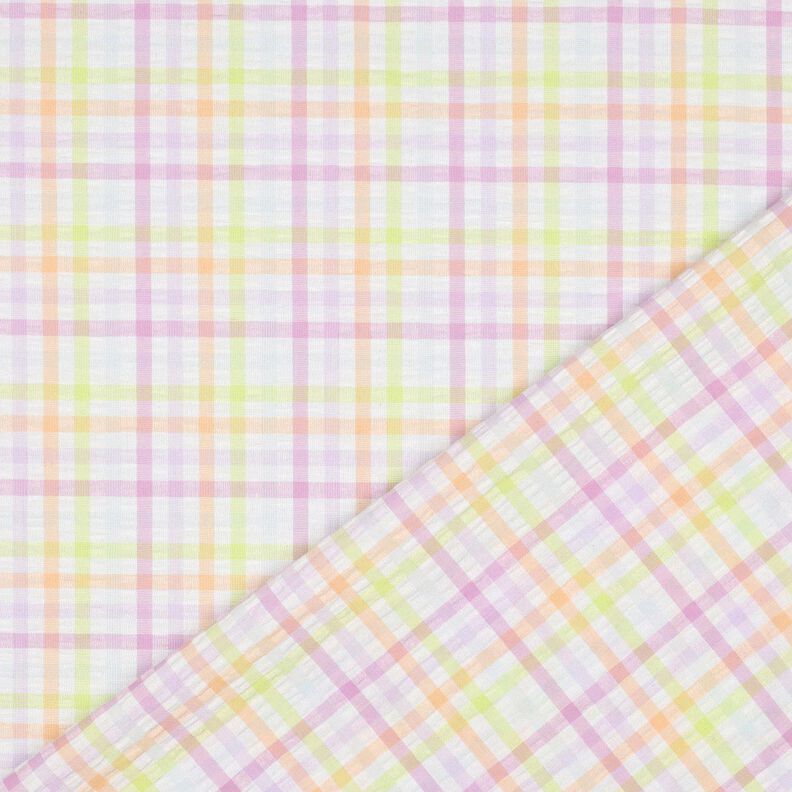 Seersucker Coton mélangé Carreaux colorés – blanc/violet pastel,  image number 4