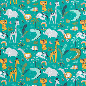 Cretonne Animaux de safari – pétrole, 