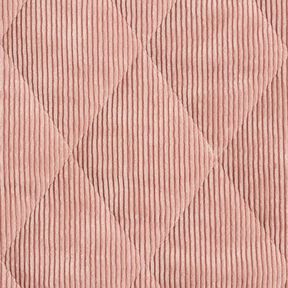 Tissu matelassé Velours côtelé à losanges avec envers fourrure – vieux rose, 
