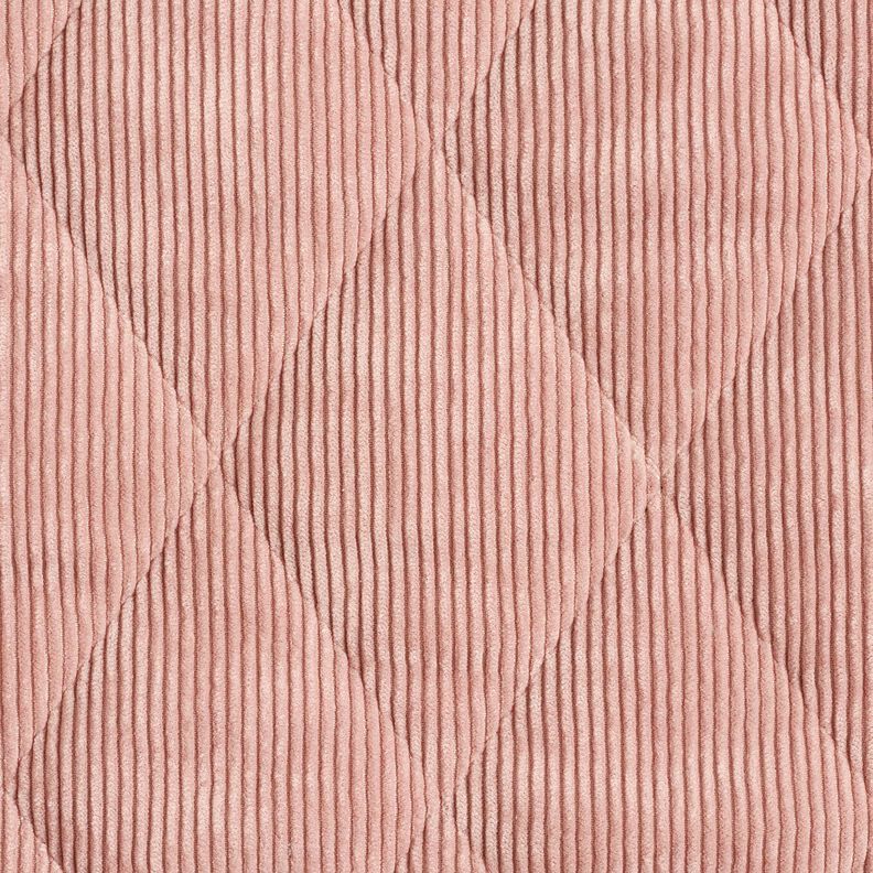 Tissu matelassé Velours côtelé à losanges avec envers fourrure – vieux rose,  image number 1