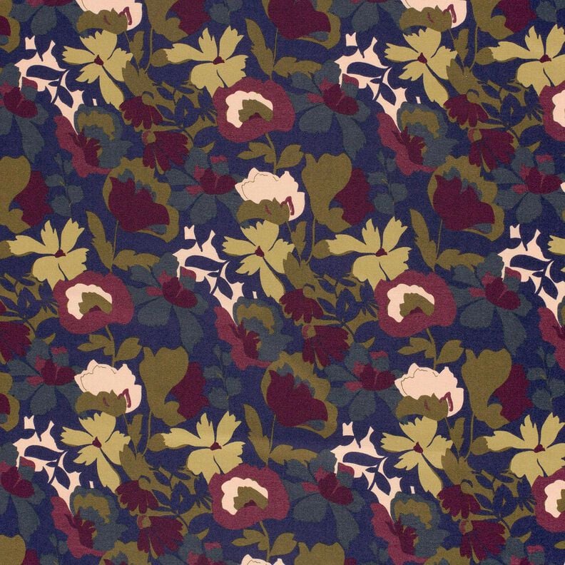 Jersey romanite Champ de fleurs – bleu marine/merlot, image number 1