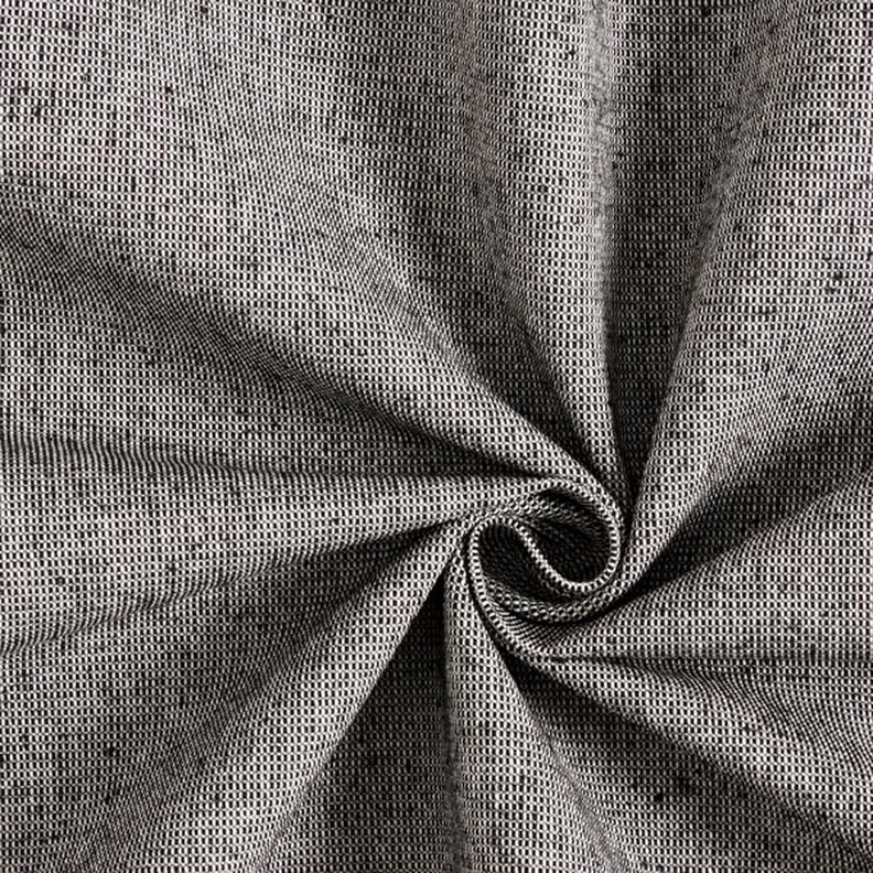 Tissu déco semi-panama nervuré en coton recyclé – noir/blanc,  image number 1