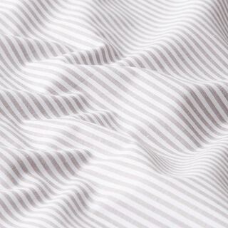 Popeline coton Rayures, teints en fil – gris/blanc, 